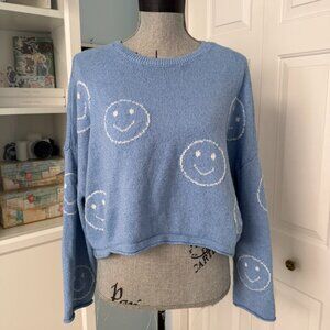 Sincerely Jules Blue Smiley Sweater – Size M